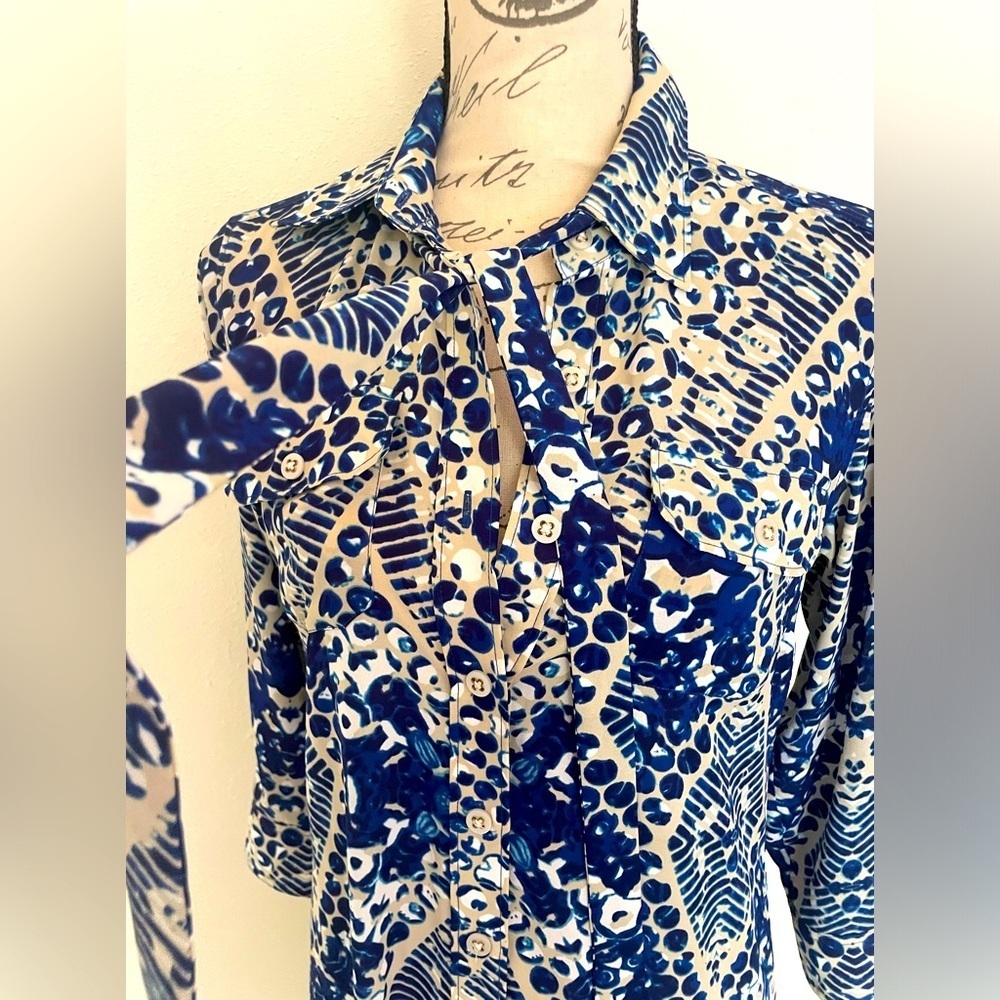 💎 CAbi button up long sleeve dress size small EUC ❤️ - Picture 4 of 10
